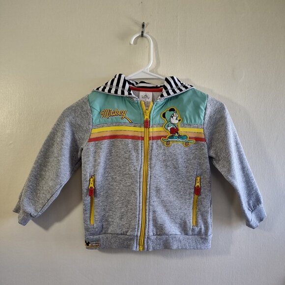 Disney Mickey Mousse Full Zip Hoodie Jacket Sweatshirt Skate Colorful Kid Size 4 - Picture 2 of 11